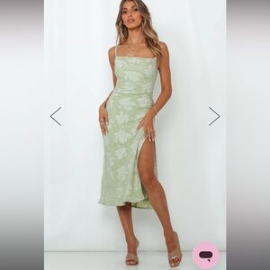 Hello Molly Drinks on Me Midi Dress Pistachio